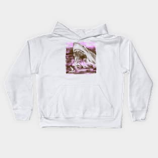 Pink purple shark Kids Hoodie